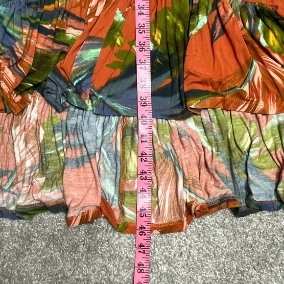 Soft Surroundings Maxi Dress Knit Ruffle Hem Fabiana Tropical  Hi-Low Sleeveless - Picture 12 of 13